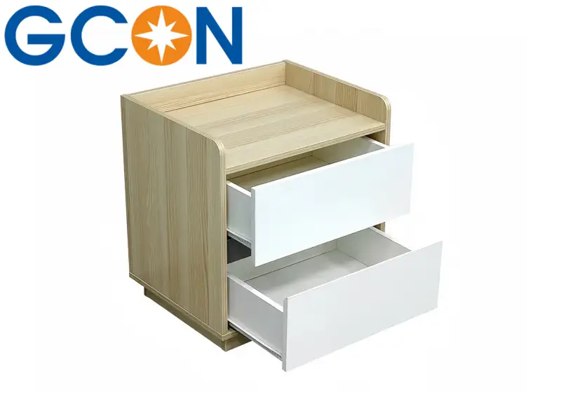 GCON GF-521 Two-Drawer Bedside Table Handleless Drawer Design Nightstand 1