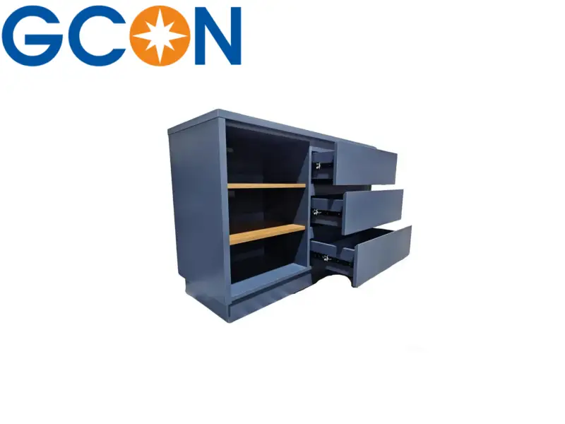 GCON CIS-25-L Multipurpose Storage Cabinet with Cable Management & Open Shelving 1