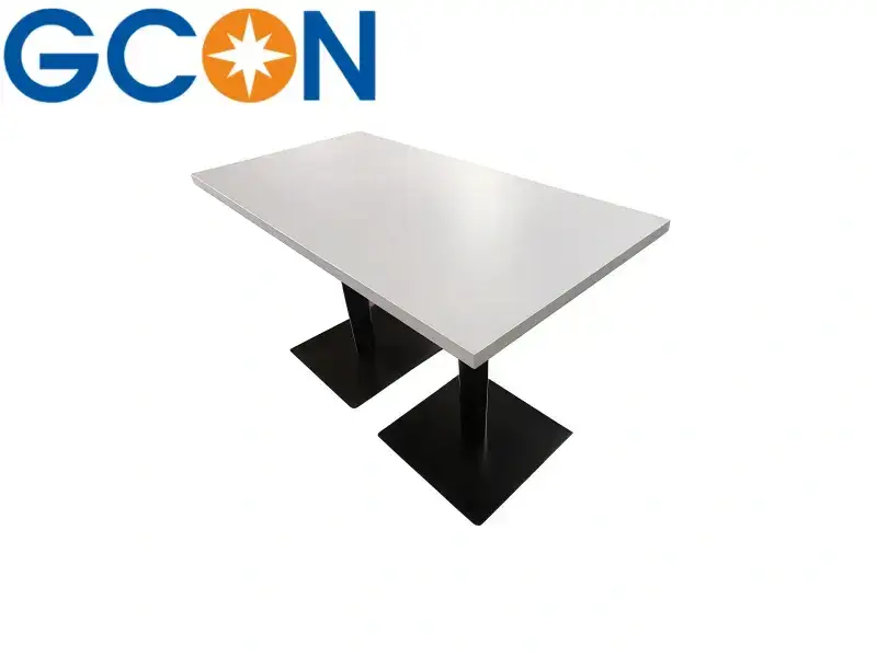 GCON G-02 Modern Minimalist Dual-Pedestal White Coffee Table / Cafe Table 1