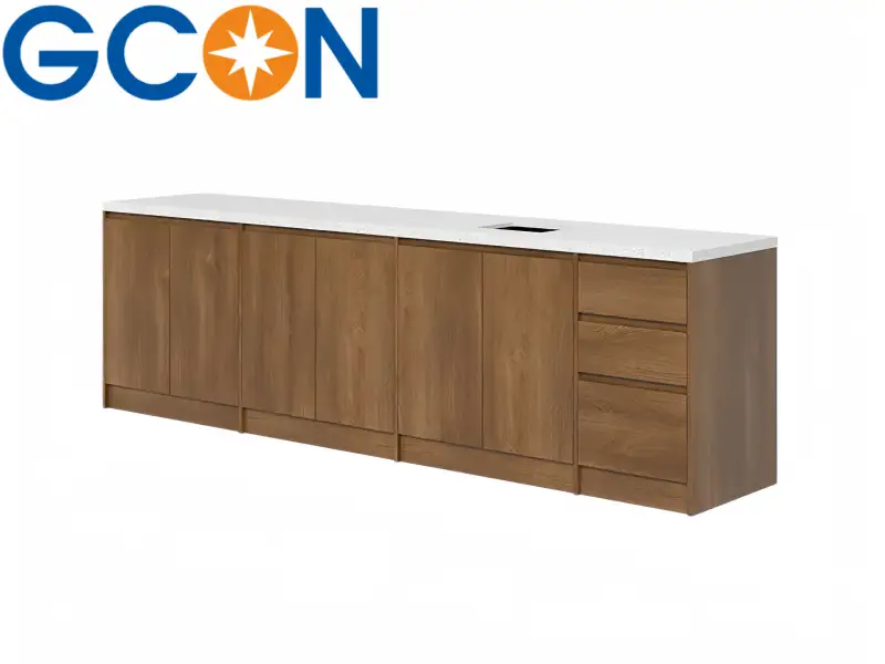 GCON M-SHT-13 Large Kitchenette for Hotel Suite and Outdoor HPL Finish E1 Plywood Buffet Table 1
