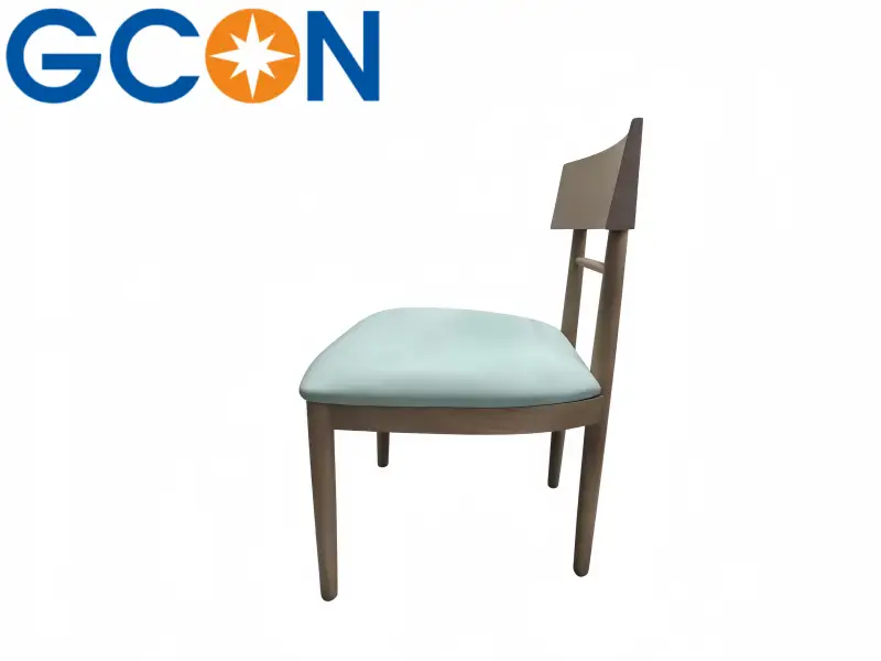 Hotel Commercial Center Dining Chair (Light Wood & Mint) 1