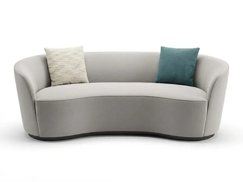 GCON HSL307 Modern Curved Shaped Sofa with Accent Pillows 1
