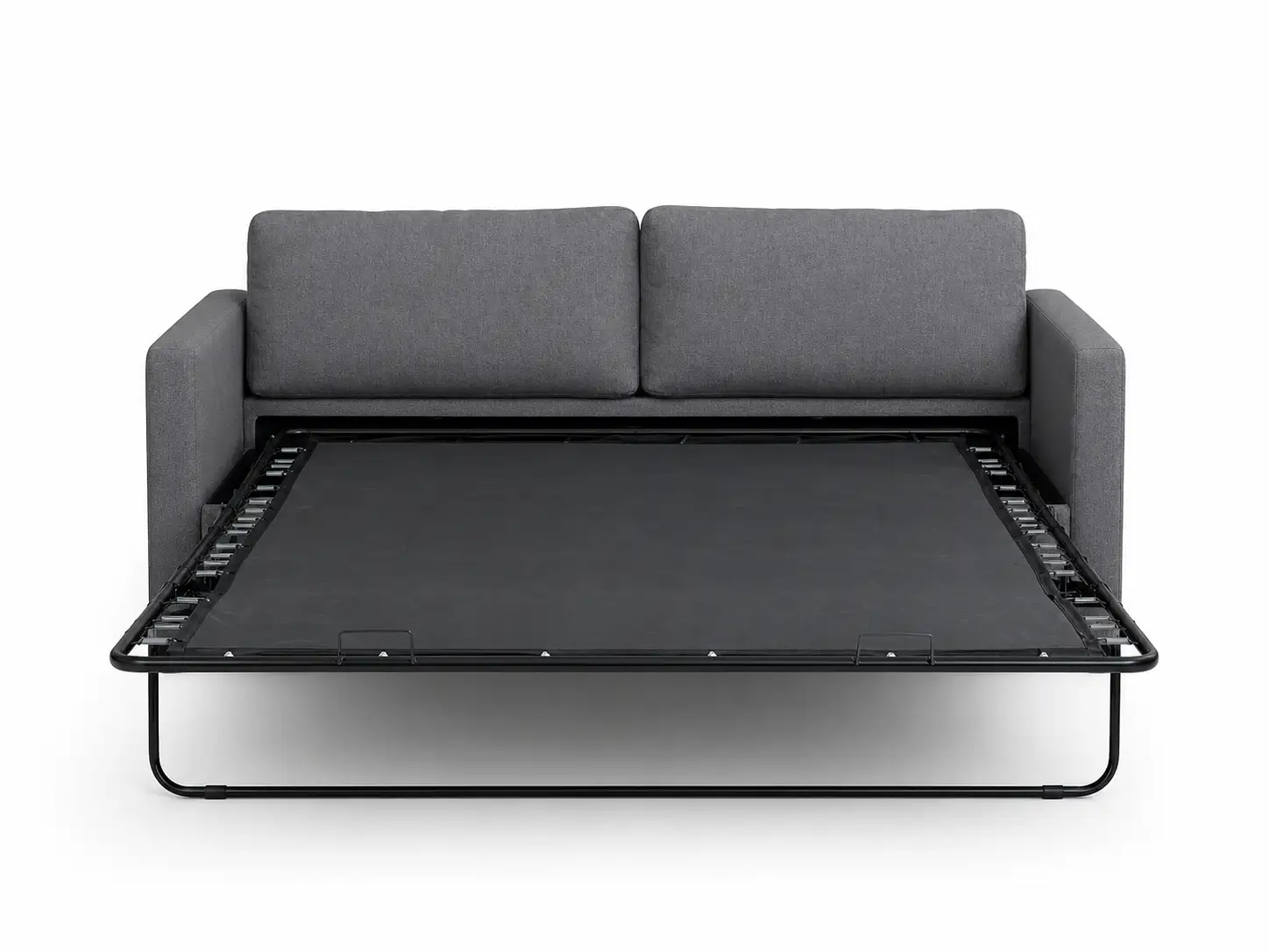 GCON SB-09 Modern Grey Fabric Sleeper Sofa with Pull-Out Bed / 2-Seater Sofa Bed 1