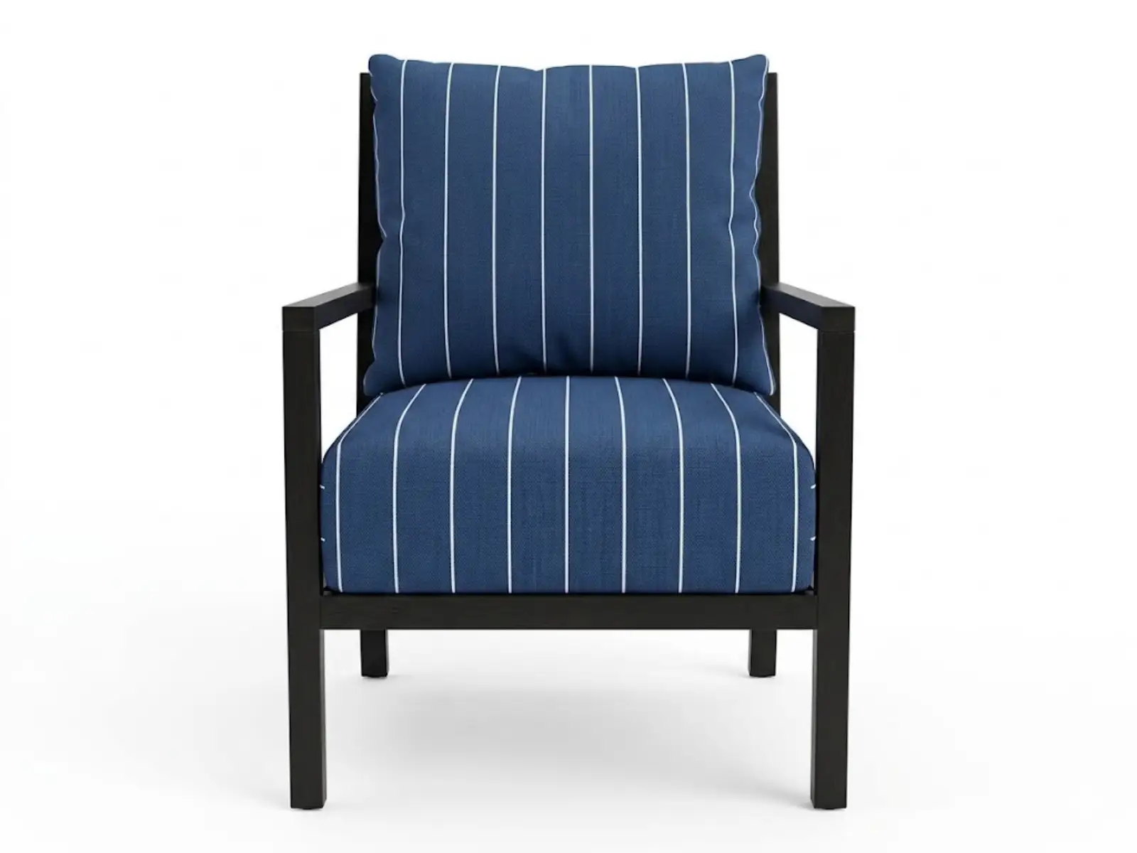GCON CIS-104 Modern Striped Fabric Armchair with Dark Wood Frame 1