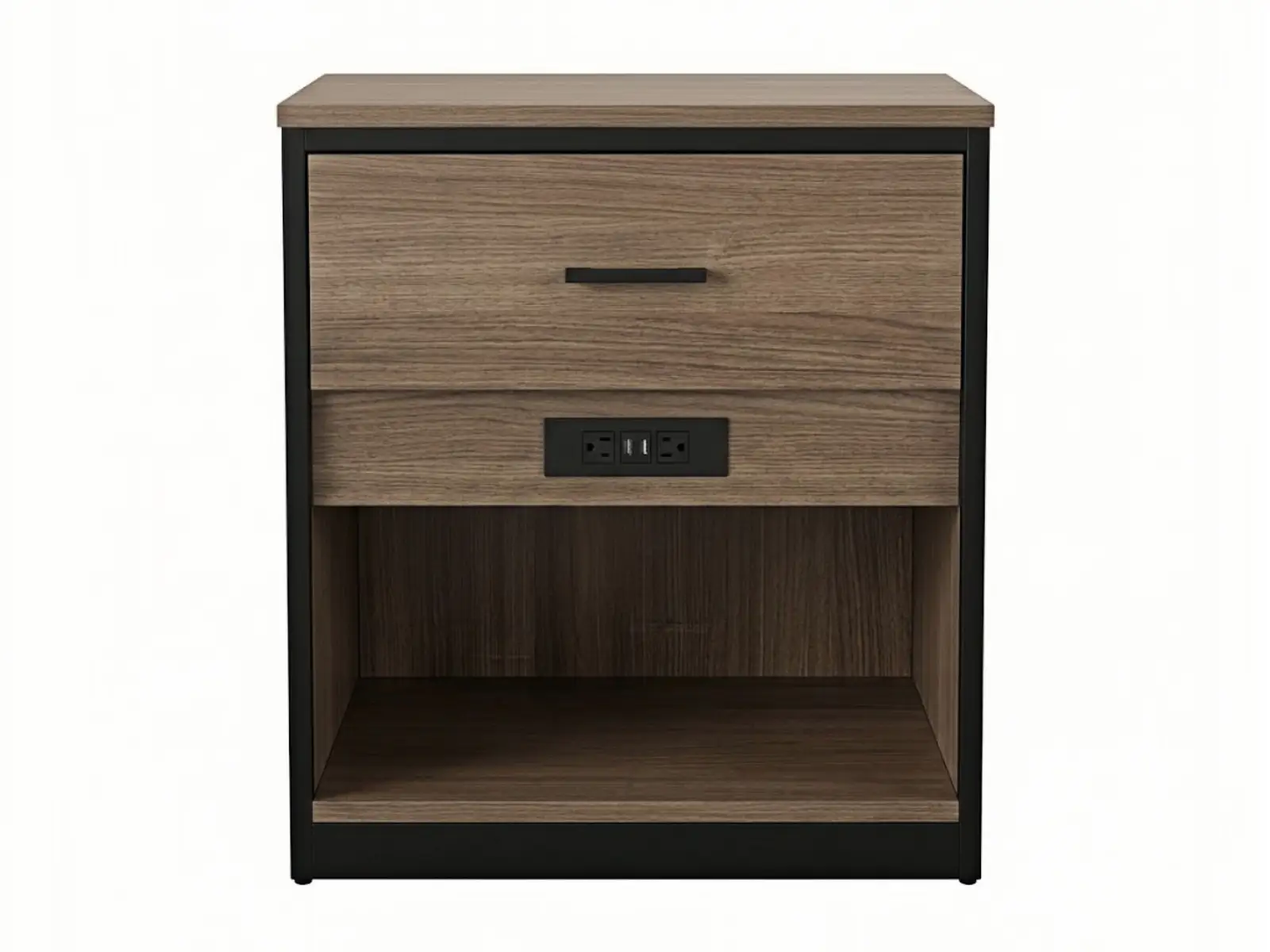 GCON M-SHT-09 Modern Industrial Nightstand with Built-in Charging Station 1