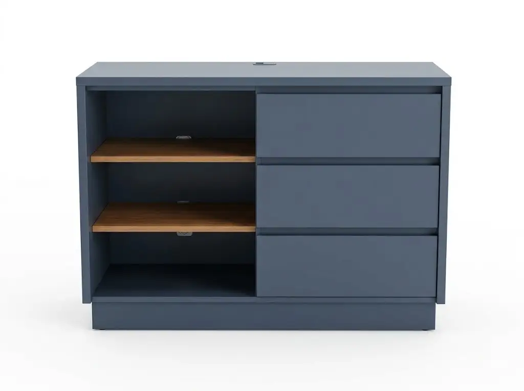 GCON CIS-25-L Multipurpose Storage Cabinet with Cable Management & Open Shelving 1
