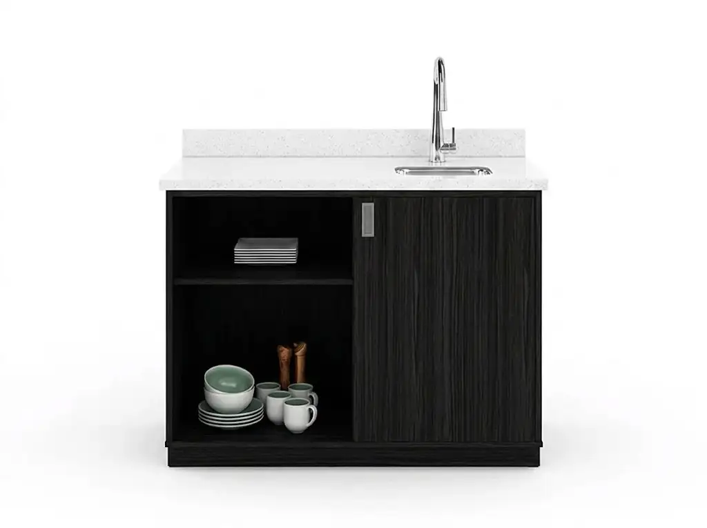 GST-112 GCON 20mm Quartz Tabletop Hotel Minibar with Sink & Faucet 1