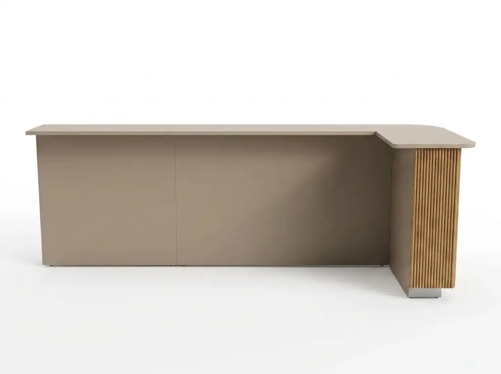 GCON HRB.201 Contemporary L-Shaped Bar Counter with Fluted Detail 1