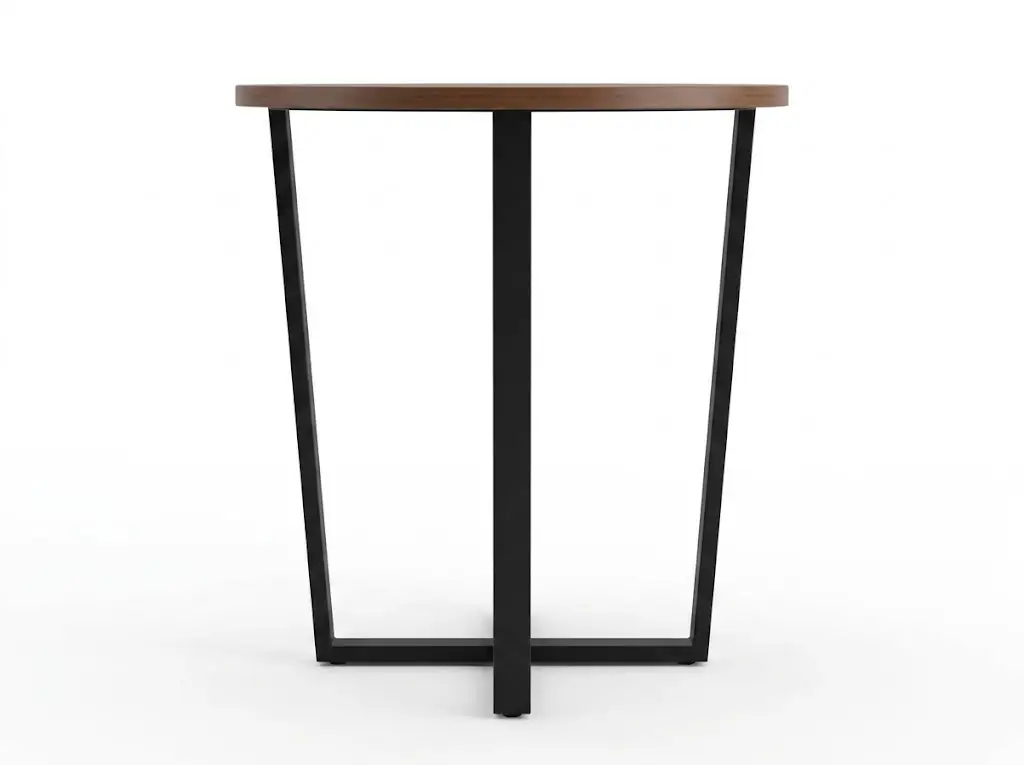 GCON CG-213 Modern Round Coffee Table with Cross-Base Metal Frame 1
