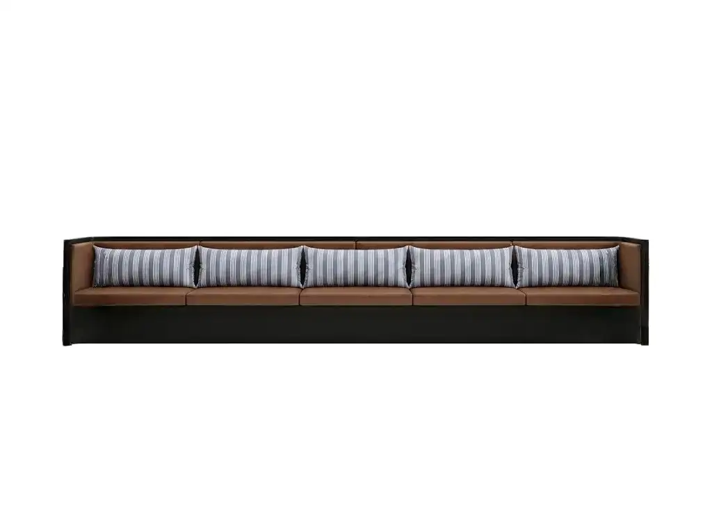 GCON HRB.304 Extra-Long Modern Banquette Sofa with Striped Accents 1
