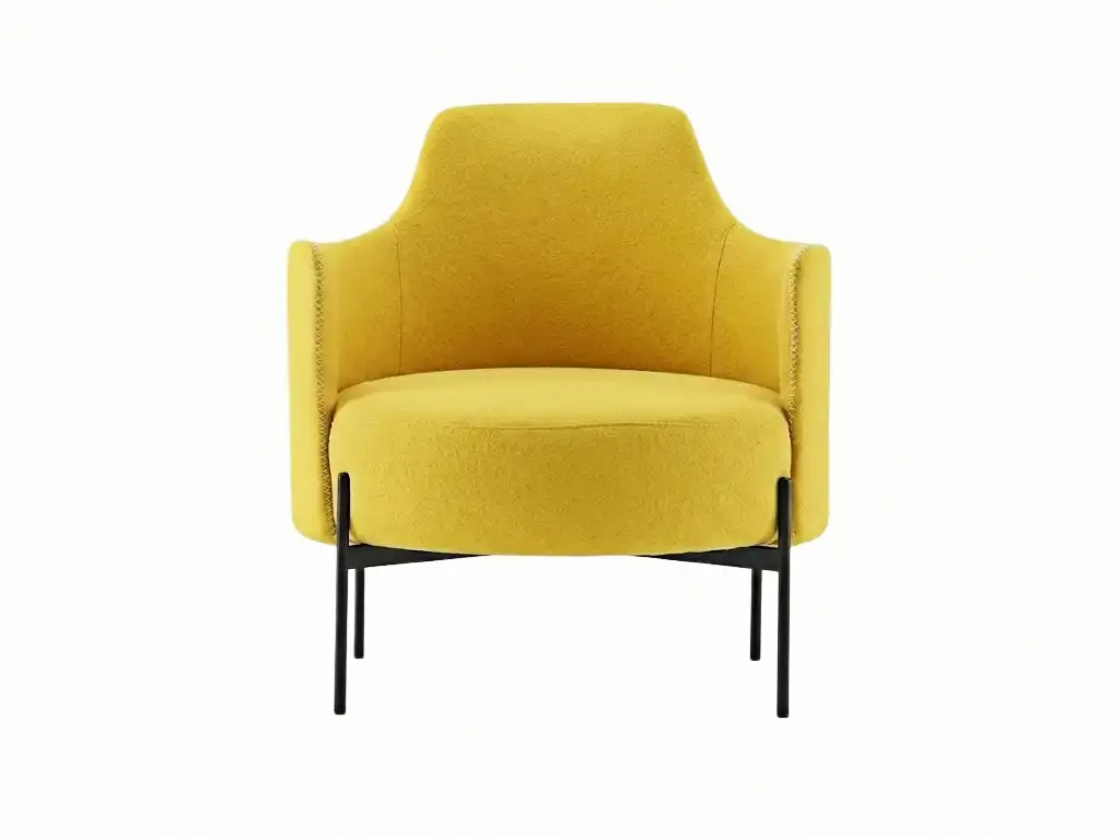 Modern Upholstered Lounge Chair | Metal Frame Accent Chair for Hotel Restaurant Café Seating | GCON GS-001 1