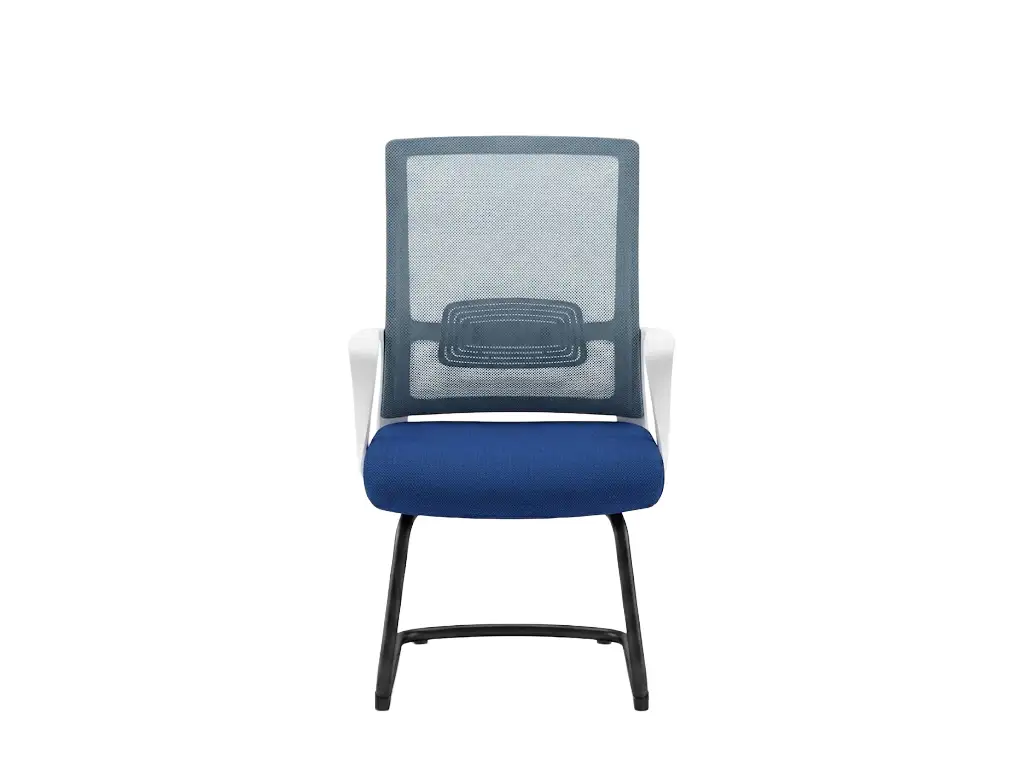 Sedia da conferenza Bow con base in metallo | Poltrona da hotel con braccioli in rete e supporto lombare | Seduta ergonomica per ufficio e riunioni | GCON GS-5060W 1