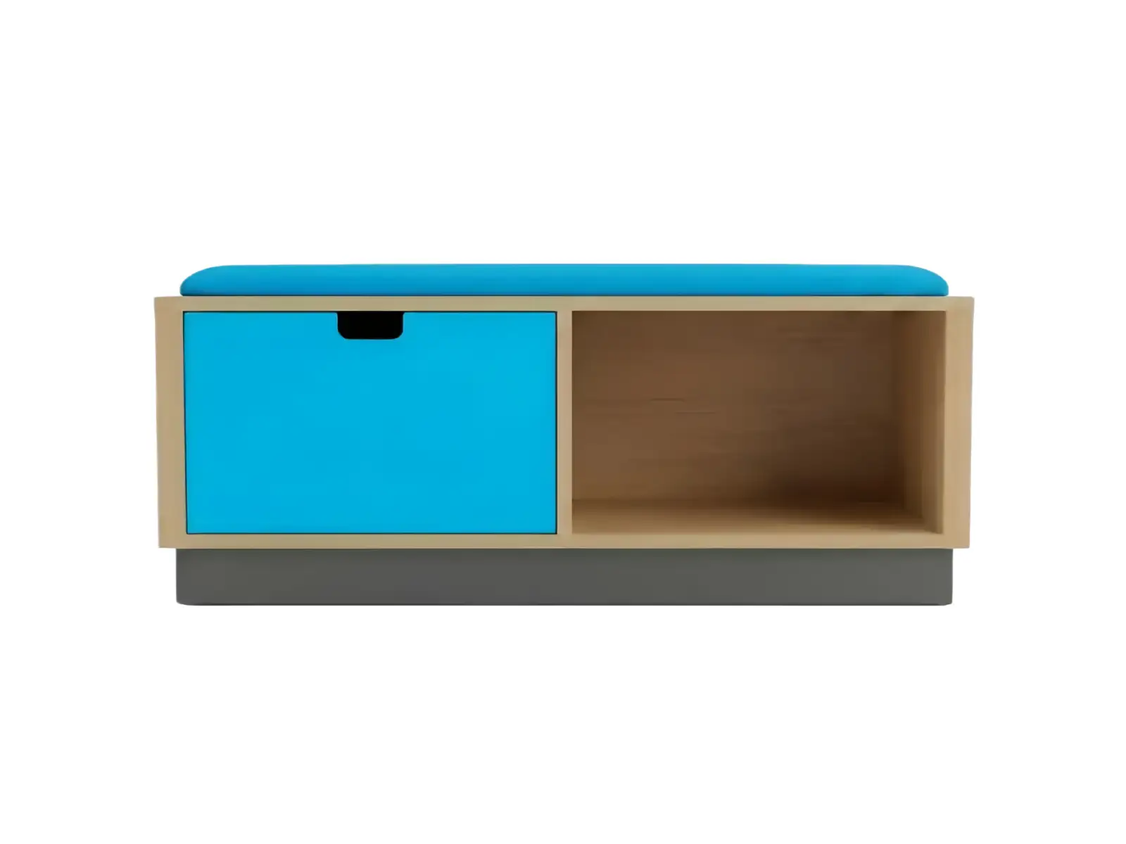 Commercial Wooden Hotel Luggage Bench with Padded Seating & Storage Drawer for Guest Rooms | GCON GR-305B-CG-L 1