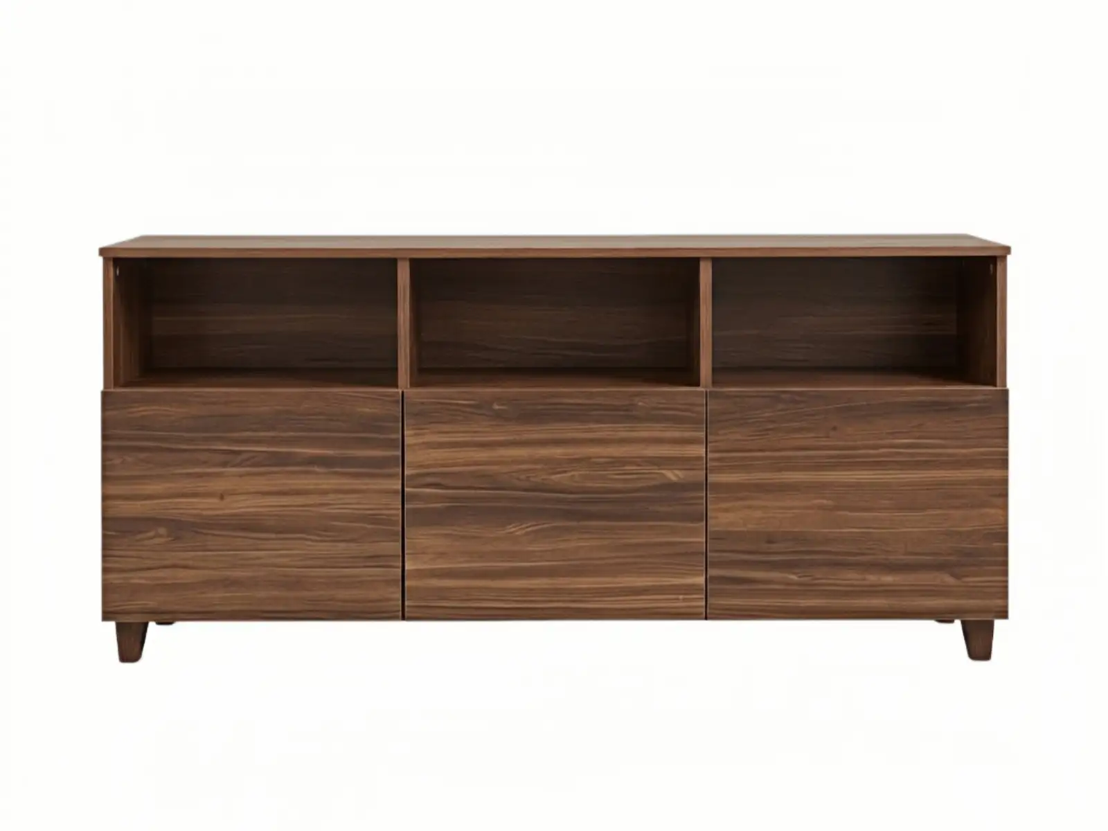 Walnut-Finish Open-Compartment Credenza | CIS-207 - GCON 1