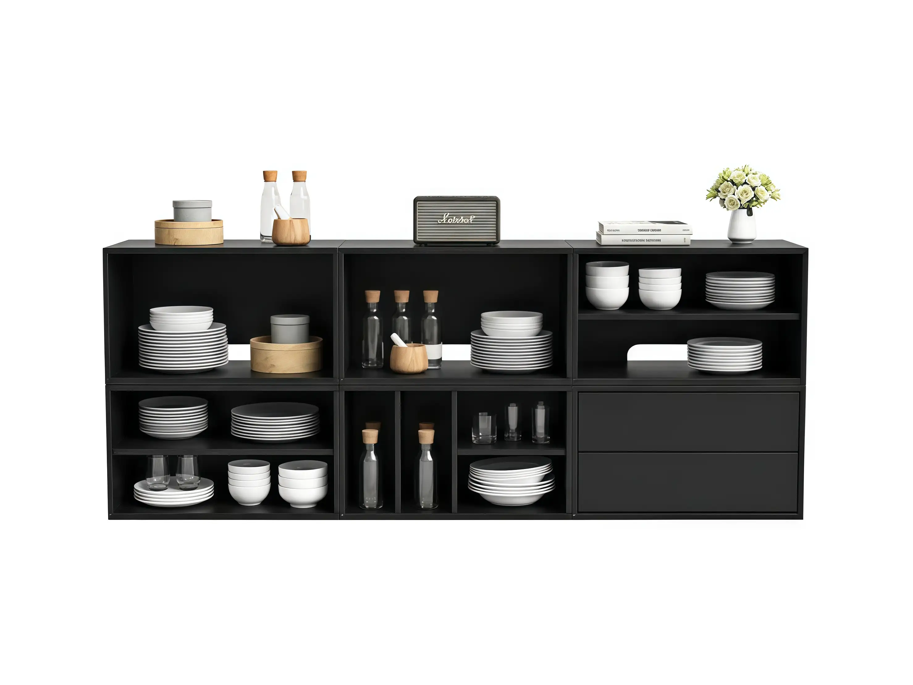Modular Black Storage System for Hospitality & Residential Interiors | GCON G-5200 1