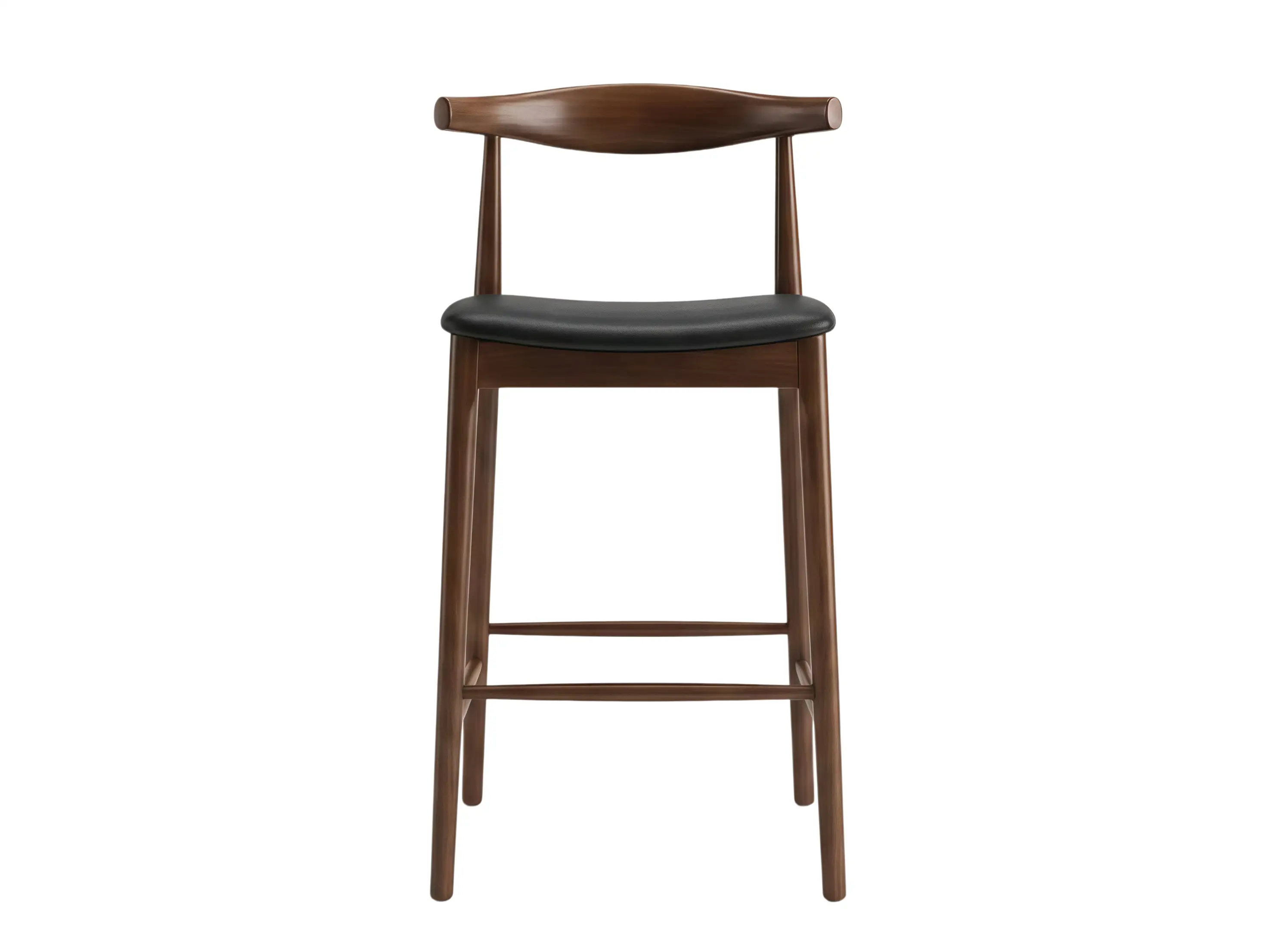 Cow Horn Style Bar Stool with Walnut Finish and Leather Seat for Hotel, Restaurant, Bar & Cafe Projects | M-EMO-10 GCON OEM 1