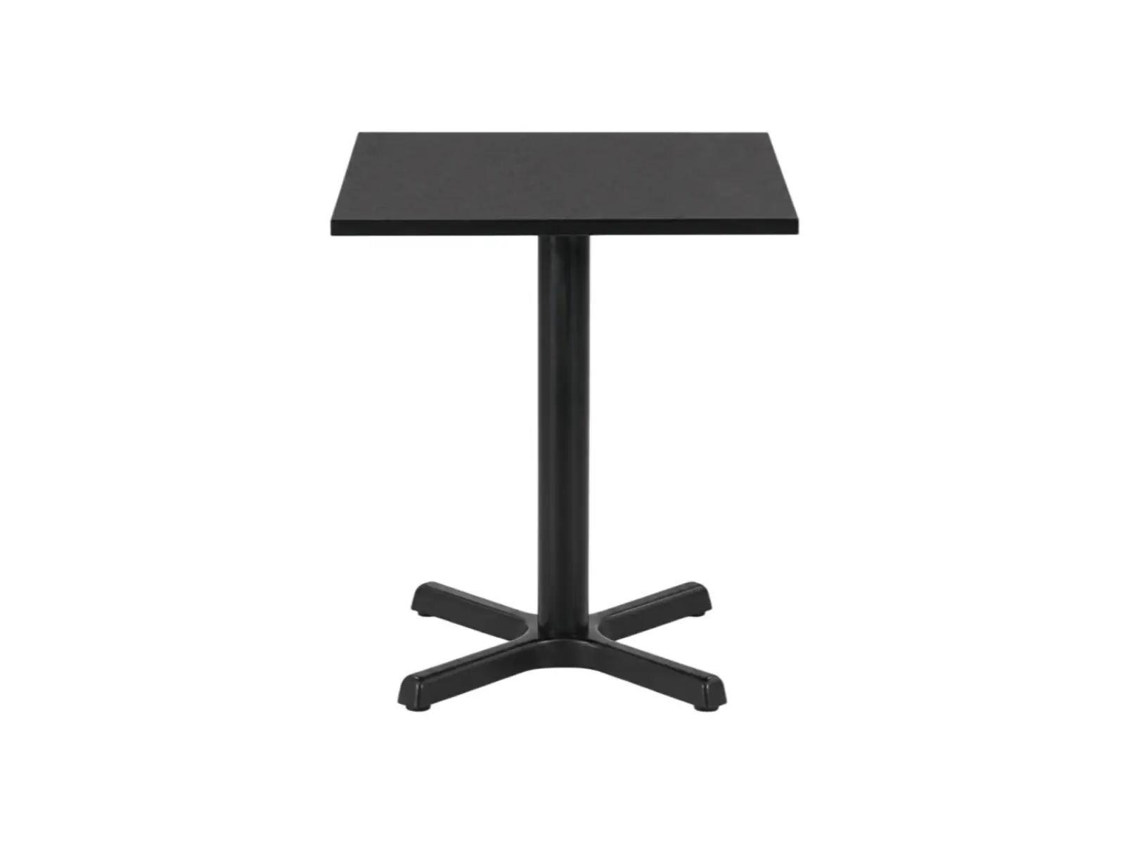 Commerciële vierkante bistro salontafel met zwarte metalen X-vormige voet, geschikt voor cafés en restaurants, GCON 1